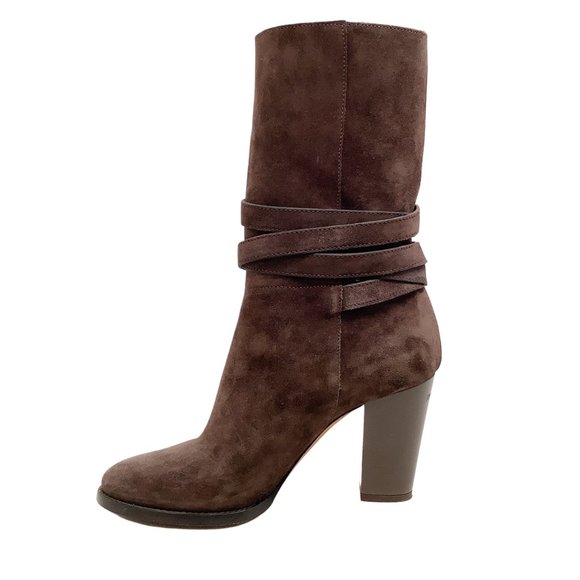 Jimmy Choo Chocolate Brown Suede Tie Detail Ankle Boots/Booties - Picture 3 of 6